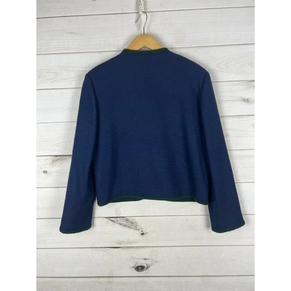 Pendleton Jacket Womens 10 Virgin Wool Collarless Button Front Made in USA - Picture 2 of 8